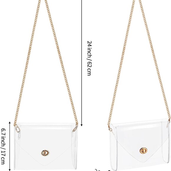Clear Purse for Women, Clear Bag Stadium Approved, See Through Clear Handbag for - Picture 2 of 7